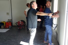 Le directeur de l'école, Philippe Guyon et l'architecte, Stéphan Hermet
