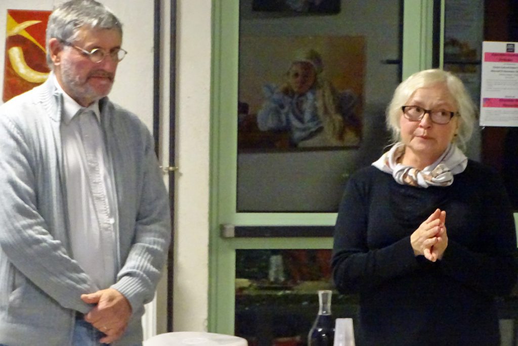 Anna Baranek avec Georges Devaux (Président du Centre culturel) 